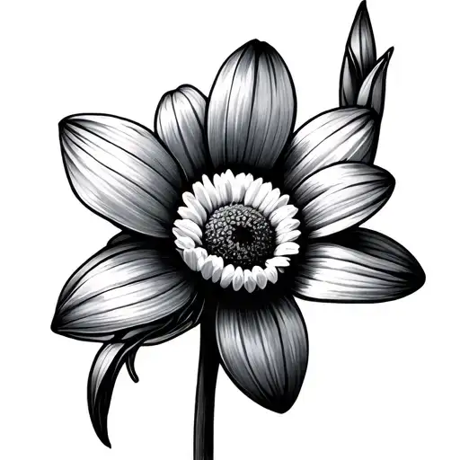 Daffodil And Daisy Flower