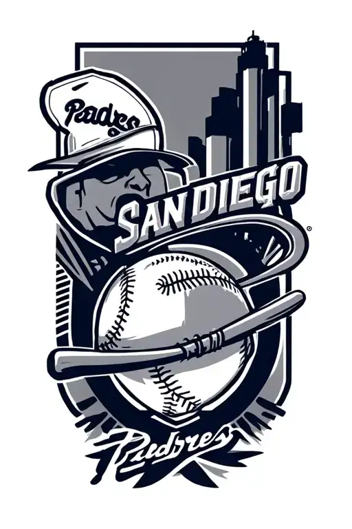 San Diego Themed Tattoo Design Combining The San Diego Padres Team Logo