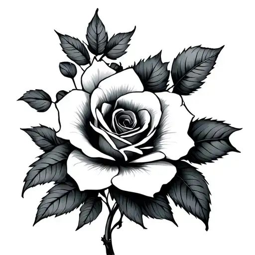 Morning Glory Flower Intertwined With Rose