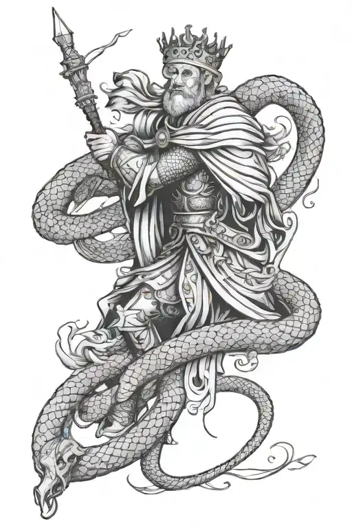 King Baldwin Iv Slaying A Serpent