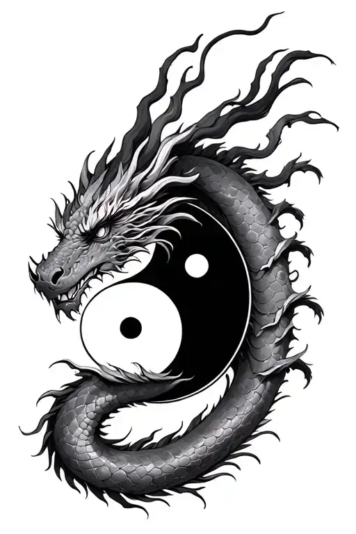 Dragon With Yin Yang