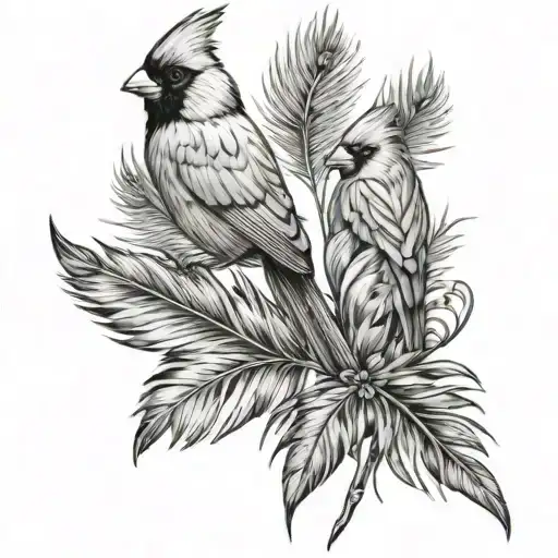 Cardinal Feather And Nana