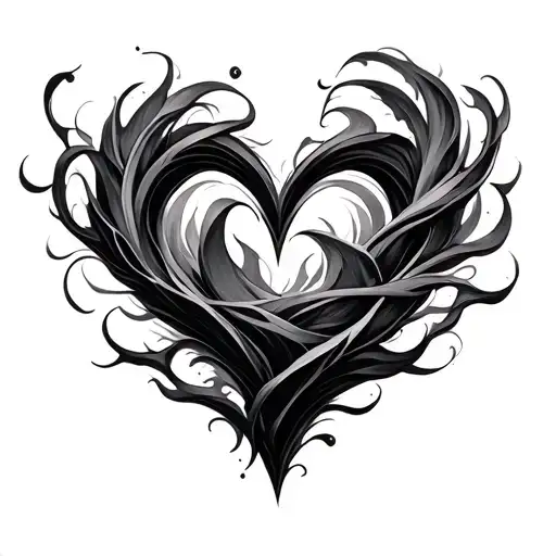 V Flowing Into A Heart Shape