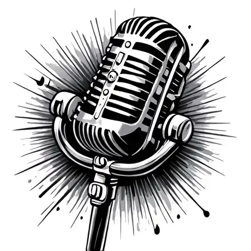 Microphone Surrounded By Musical