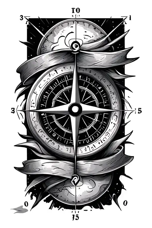 Compas With Coordinates Around The Outside