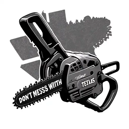 Chainsaw With Don't Mess With Texas Written On The Blade