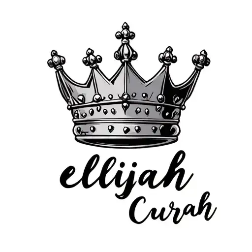 The Name Elijah Cursive Writing And A Kings Crown For A Female Neck Symbol Love