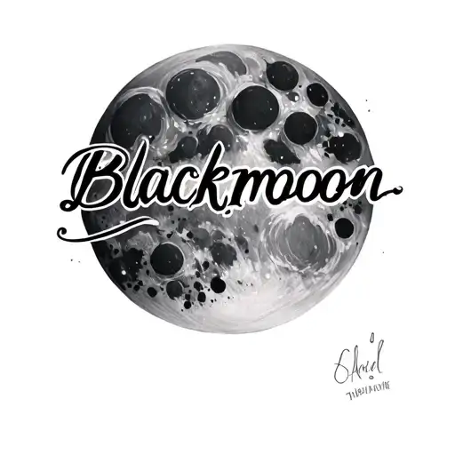 Word Blackmoon In Cursive On Forearm