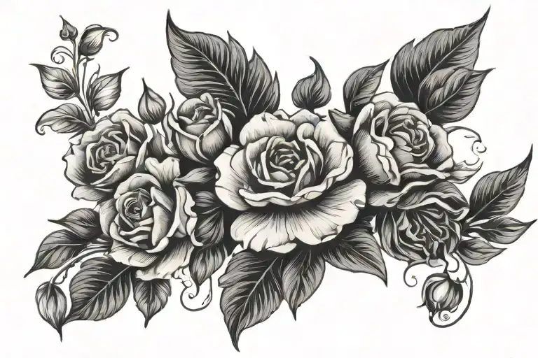 Elegant Black Ink Flowers