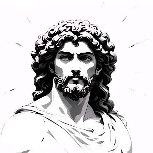Greek God Cisyphe With Is Rock