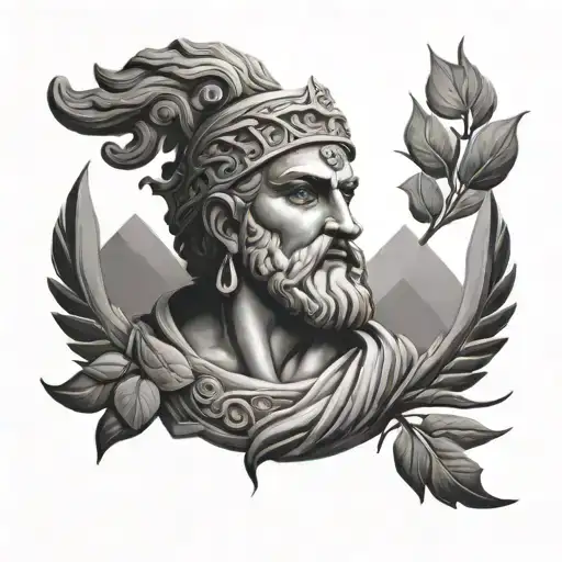 Greece God Gorgona Face Having