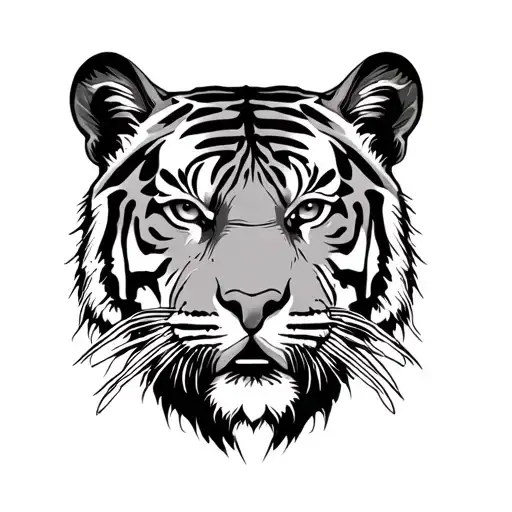Tiger Head Frontal View Calm