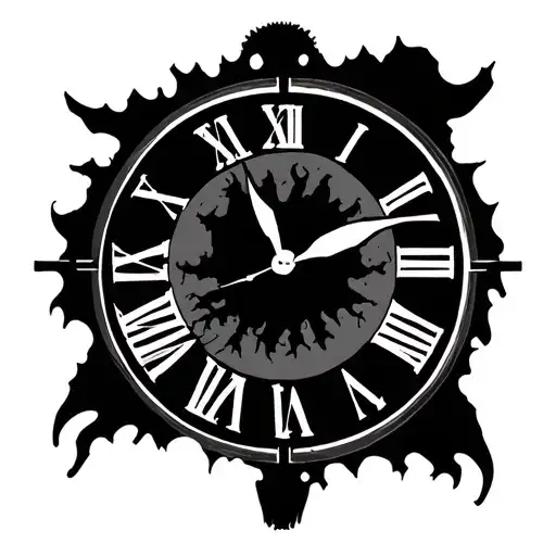 Clock Face That Is One Tick Away From Mid Night And Mid Night Has The Word Death In Its Spot