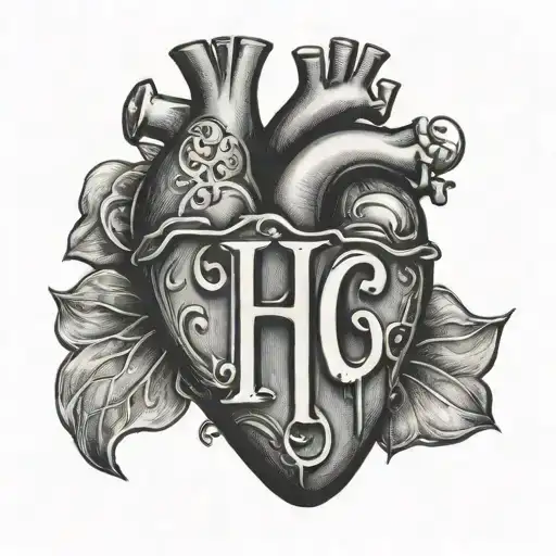Heart Blended With The Letter H