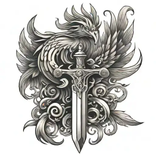 Chains Sword Phoenix Vintage