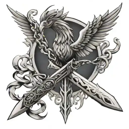 Sword Vintage Phoenix Chains