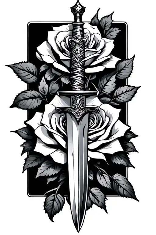 Dagger And Rose Surrounded