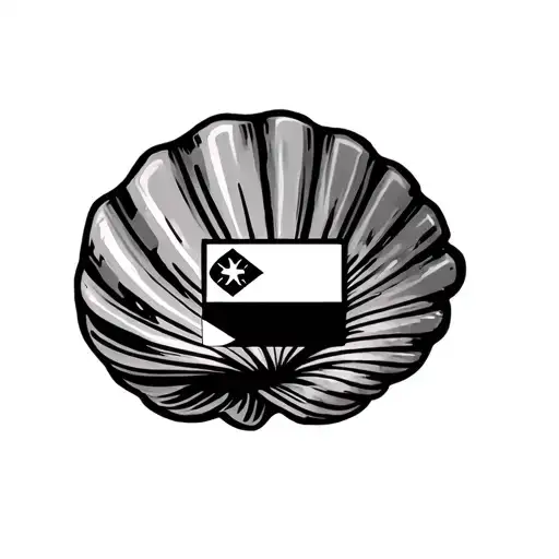 A Beach Shell With A Belize Flag On The Inside