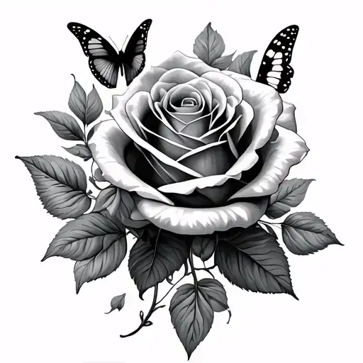 Roses And Butterflies