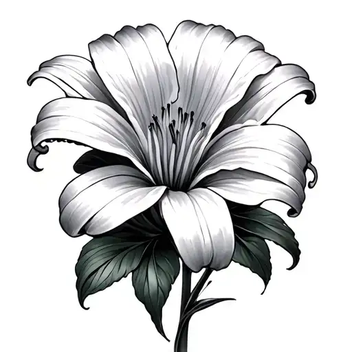 Lily Rose And Daisy Flower Intertwined