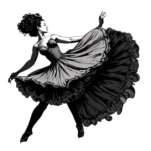 Flamenco Dancer Gracefully Twirling