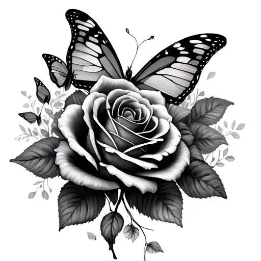 Roses And Butterflies