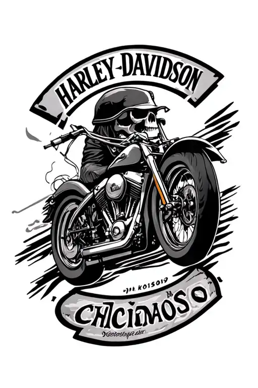 Harley Davidson Logo With Chicano Style School