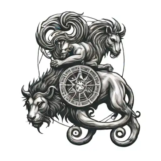 Using Zodiac Symbols Scorpio And Piscis To Creat Leo