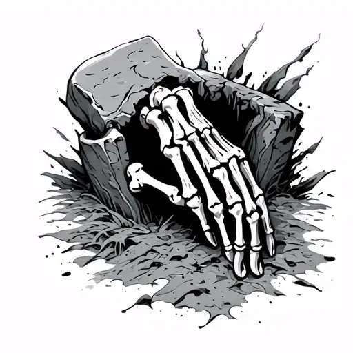 Skeleton Hand Coming Out Of Grave