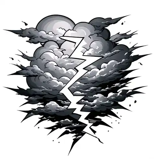 Clouds And Lightning Bolts