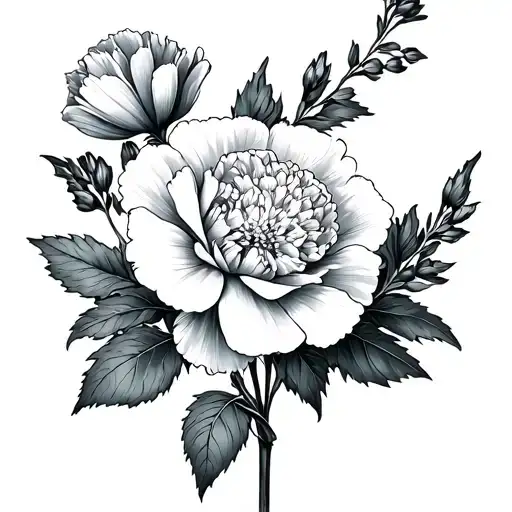 Carnation And Larkspur