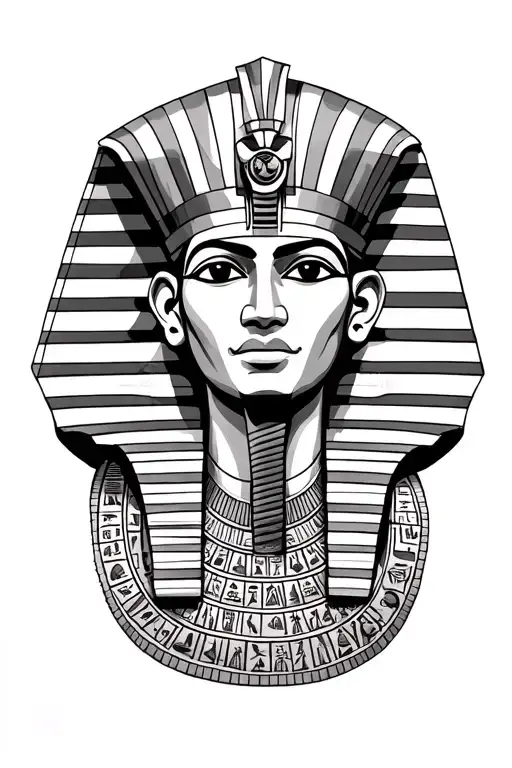 Pharaoh Surrounded By Hieroglyphics