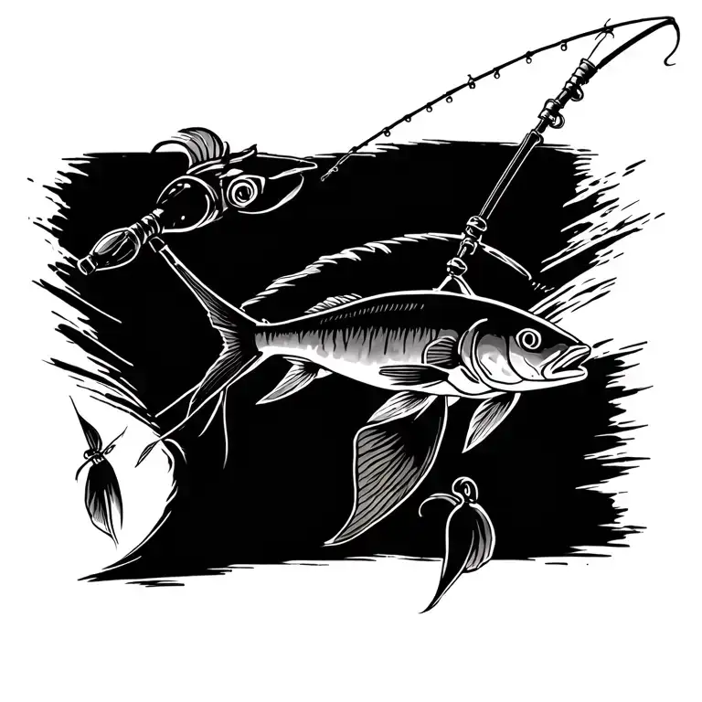 Something For A Man's Chest That Has To Do With Fishing And Goes Into Shoulder