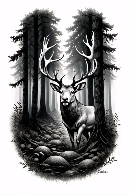 Stag In The Forest Underarm