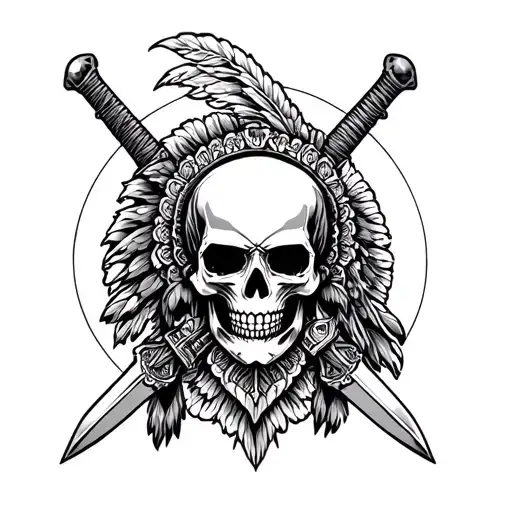Skulls Swords Indian