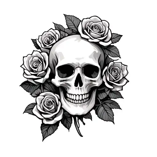Skull Growing Roses