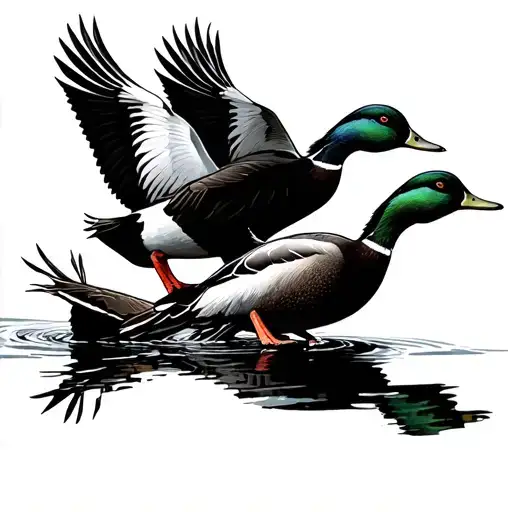 Cypress Brake With Mallards And Pintail Landing