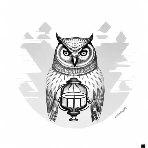 Nordic Owl Holding Lantern