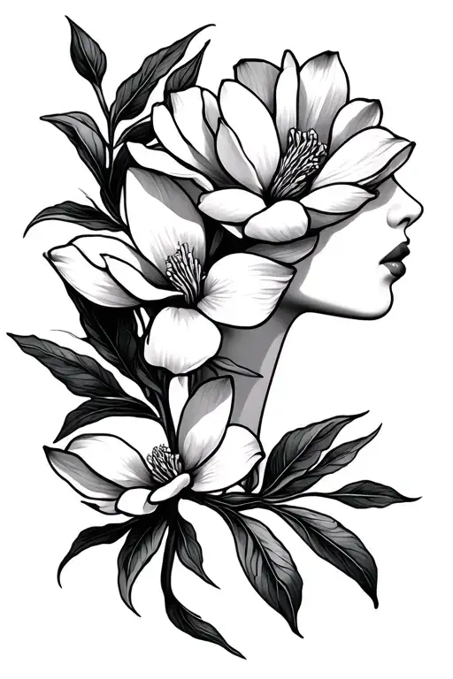 Magnolia Flowers Neck