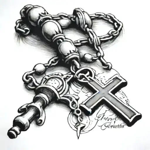 Rosary And Message Written