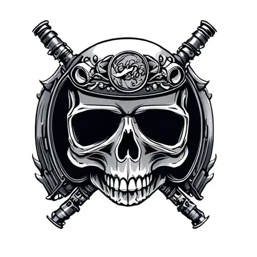 Skull Motorcycle Helmet German