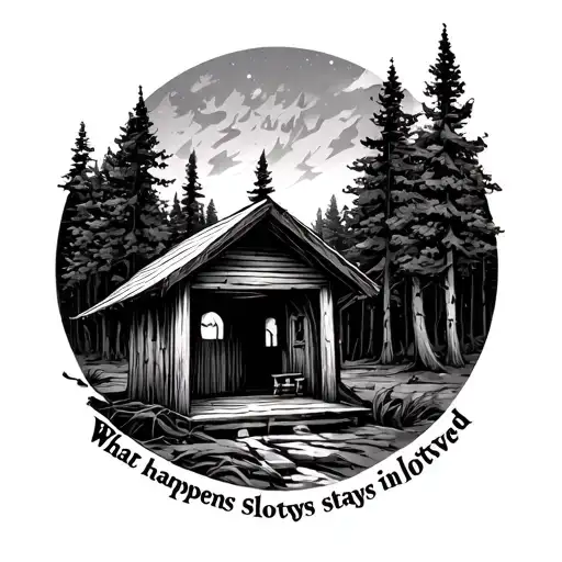 Forest Shelter With The Text What Happens In Slotved Stays In Slotved