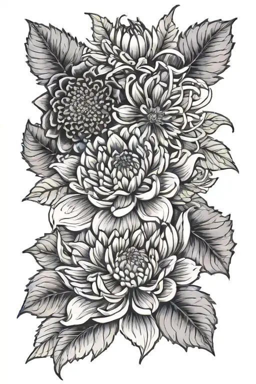 Violet And Chrysanthemum Flower With Fortanach