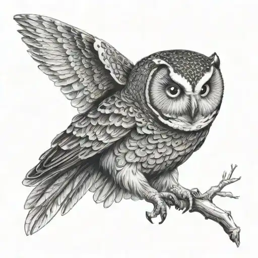 Nocturnal Owl Flying