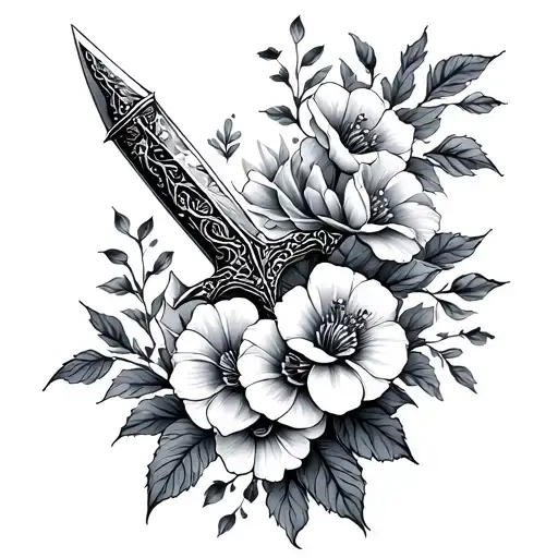 Maki Dagger And Flowers