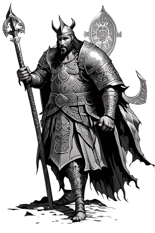 Bogatyr And Temple Russian Warrior