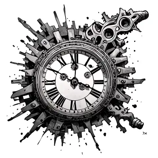 Exploding Gears Grandfather Clock