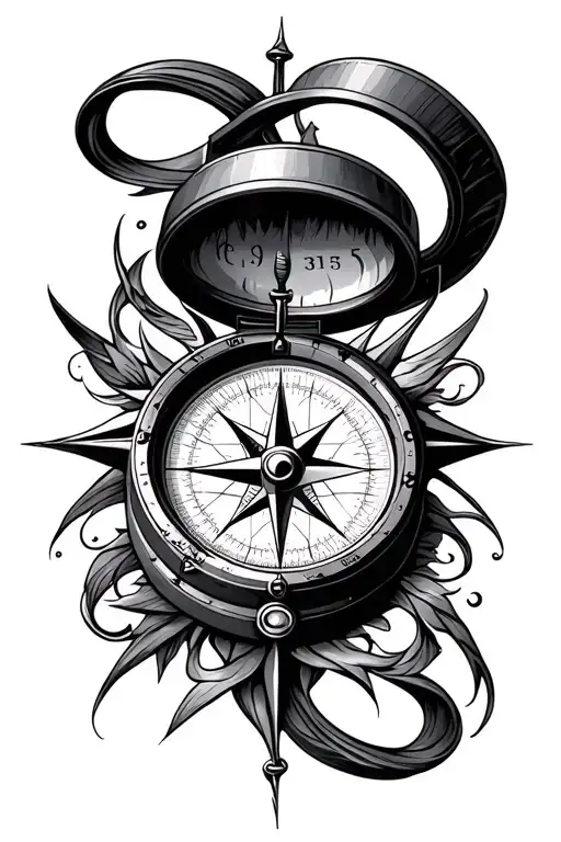 Compass Surrounded By Various