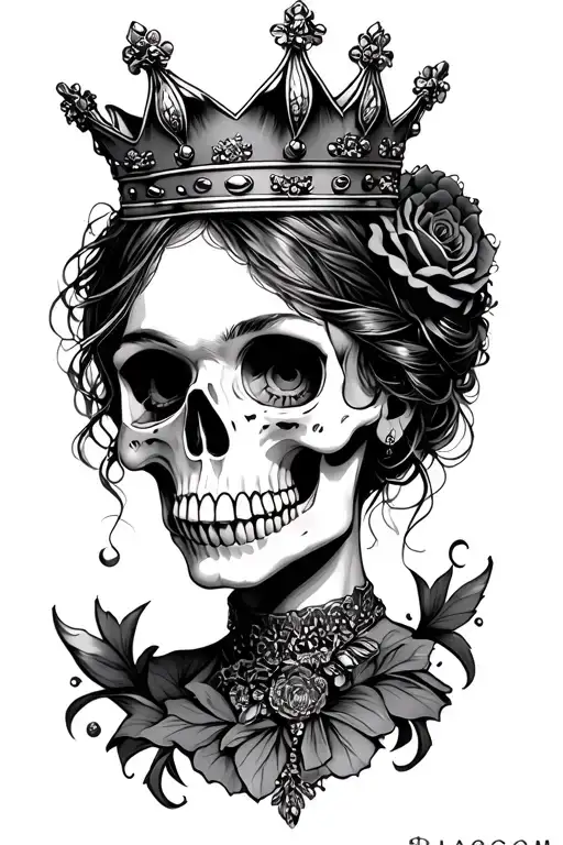 Girly Skull Wearing A Crown