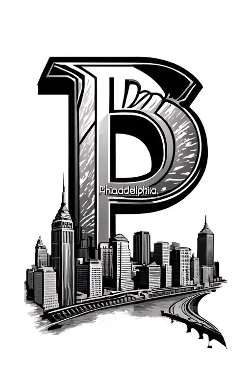 Philadelphia Skyline With Philadelphia P